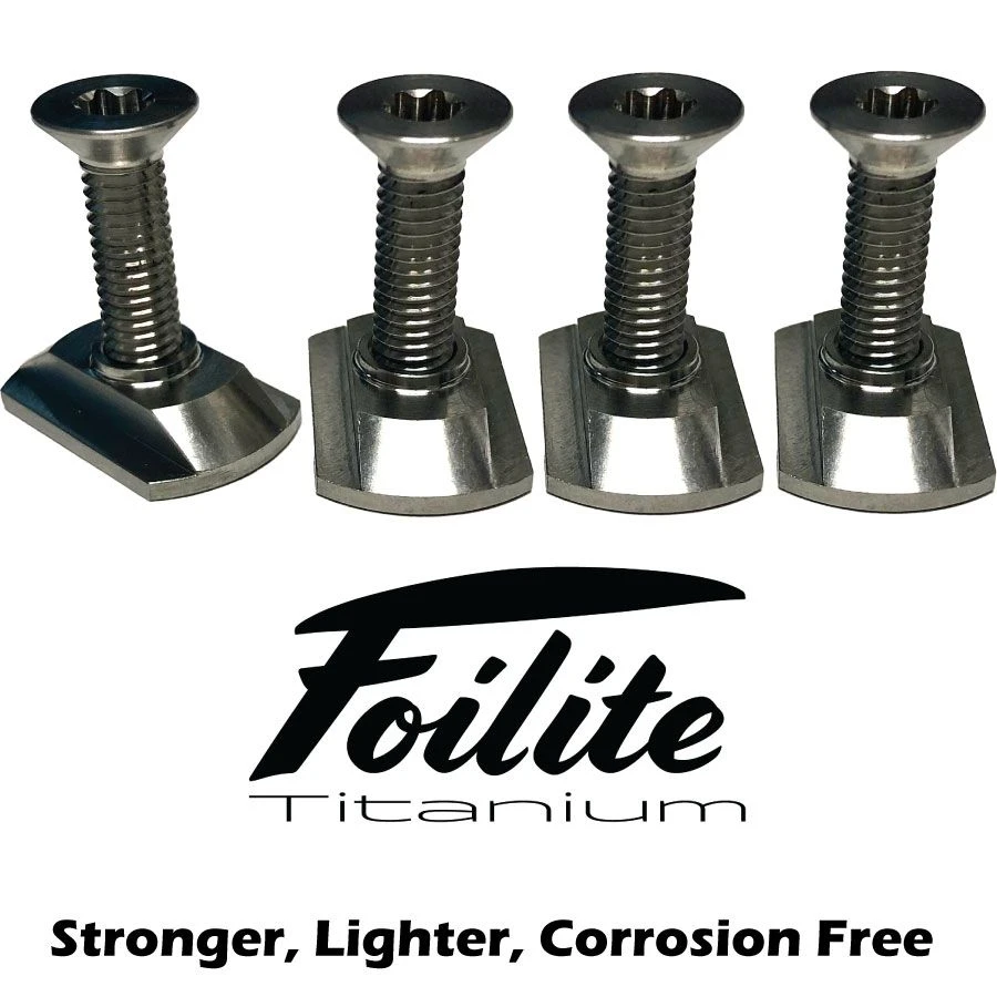 Foilite - M6 Titanium Hydrofoil Hardware Set - 4 Track Nuts And 4 M6 Screws Discounts Apply ! 2 Foilite - M6 Titanium Hydrofoil Hardware Set - 4 Track Nuts And 4 M6 Screws Discounts Apply !
