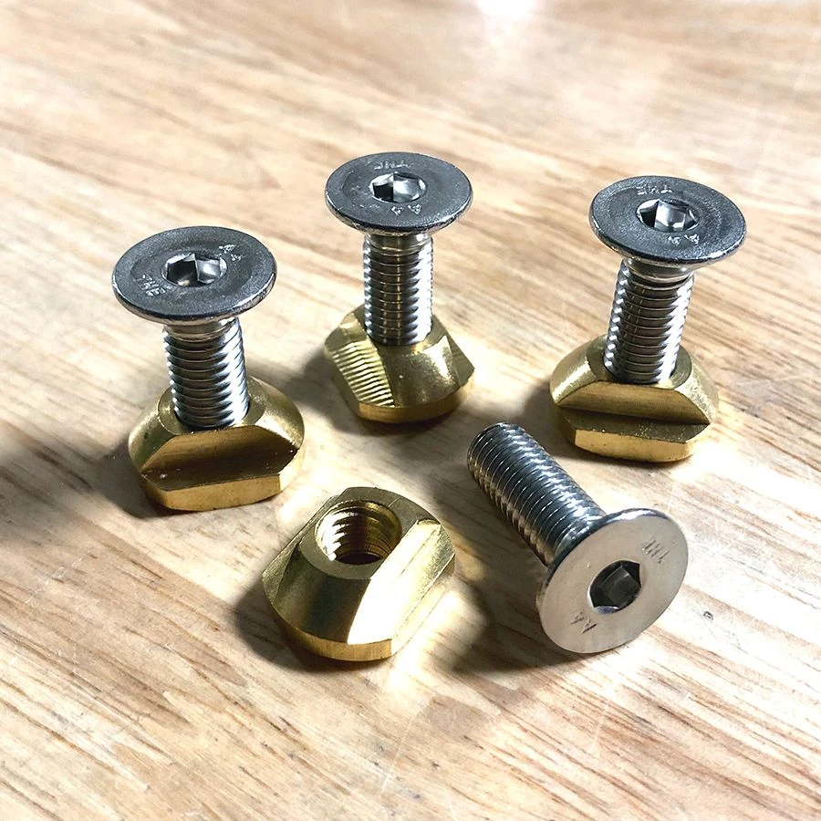 M8 Hydrofoil Brass Track Nuts(4) And Stainless Steel M8 X 25mm Mounting Screws(4) Discounts Apply ! 2 M8 Hydrofoil Brass Track Nuts(4) And Stainless Steel M8 X 25mm Mounting Screws(4) Discounts Apply !